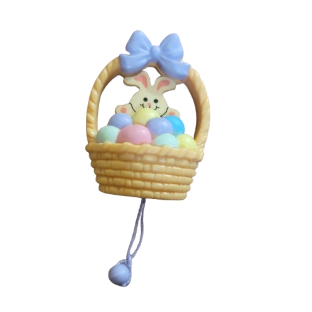 VINTAGE Russ Pin Charming  Bunny in Basket Egss Easter